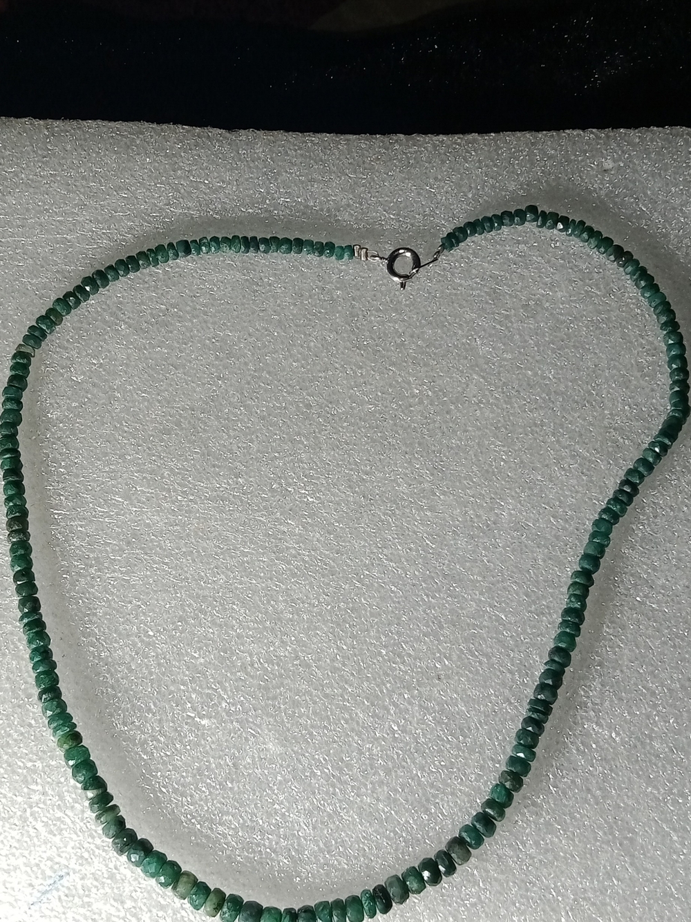 Natural 73.5ct Columbian Emerald Strand 16 Inches